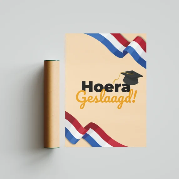 Oranje geslaagd poster