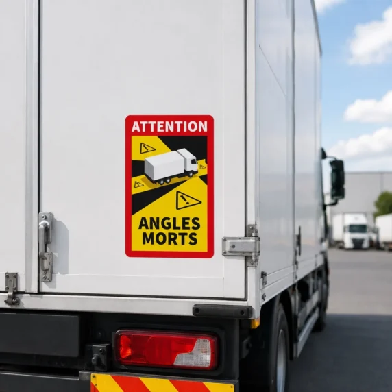 Angle Morts sticker voor vrachtwagens in Frankrijk