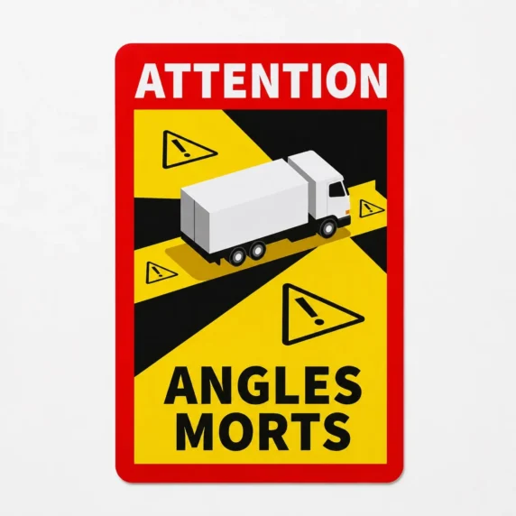 Angle Morts sticker voor vrachtwagens in Frankrijk