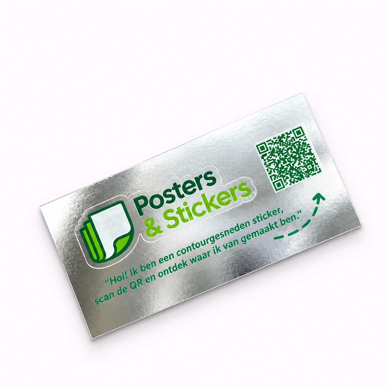 Zilveren stickers met logo bestellen